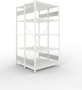 Meta Steckregal S3 CLIP 150 DGR mit 10 Böden, Farbe: Grau, B/T/H: 200 x 100 x 50 cm - Bild 1