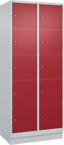 C+P Schließfachschrank Classic PLUS mit Sockel und 2 Abteilen, Farbe Lichtgrau und Rubinrot, B/T/H: 80 x 50 x 195 cm - Bild 1