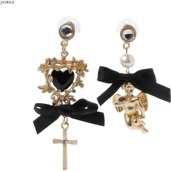 Wucifang Jewelry Hängeohrringe, Perle, Schwarz, Damen - Bild 1