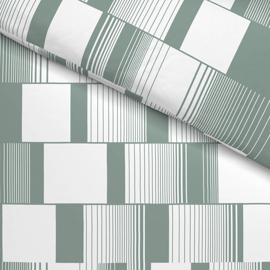 Sensation Microfaser Bettwäsche Set Grün Weiß mit Bettbezug und Kissenbezug aus Polyester, B/H: 135 x 200 cm, Kissen: 80 x 80 cm - Bild 4