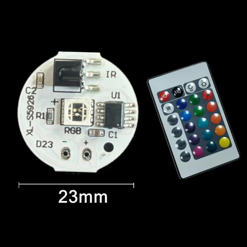 Zhen Qin Global RGB LED-Lampenplatine mit 24-Tasten-Infrarot-Fernbedienung, 3W, Multicolour, Durchmesser: 31 mm - Bild 7