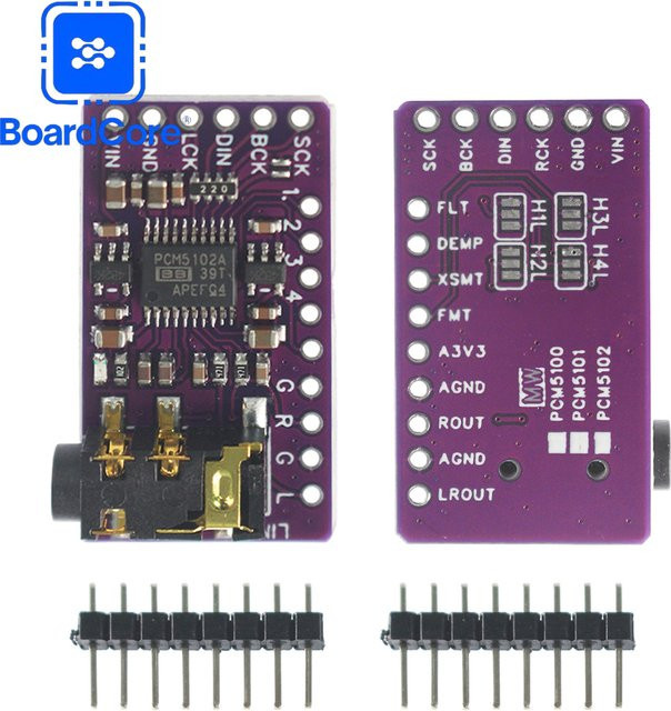 YTDMEN PCM5102 I2S DAC Modul GY-PCM5102 Audio Board für Raspberry Pi PHAT Format in Lila - Bild 1