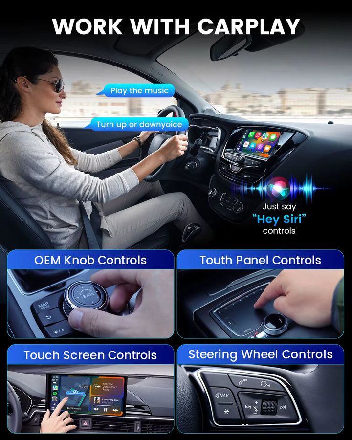HEYINCAR 2in1 CarPlay und Android Auto Adapter für VW, kabelloser USB-Adapter mit Bluetooth, Schwarz - Bild 2