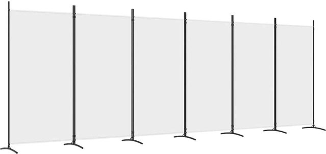 vidaXL Paravent aus Stoff in Weiß, 6-teilig, B: 520 cm, H: 180 cm - Bild 1