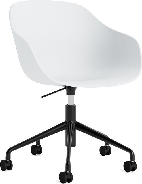 HAY About A Chair AAC 252 Schalenstuhl in Weiß mit Aluminiumgestell und Rollen - Bild 1