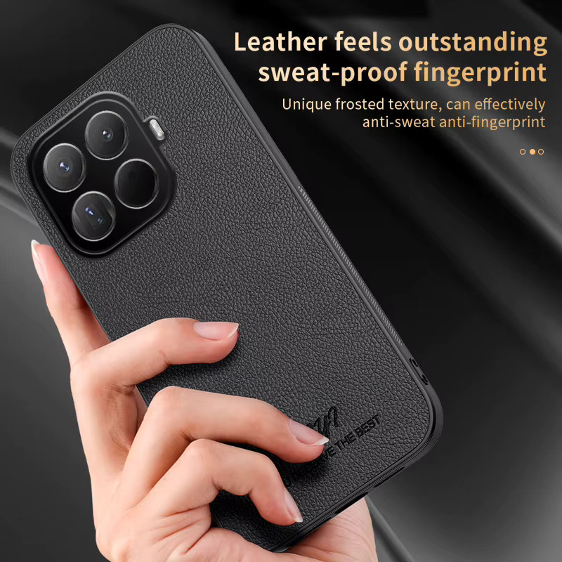 Xiaomi Silikonhülle mit matter Litschi-Ledertextur für Mi 17 Pro Max 17 Pro 17 15 Pro Ultra 15T 14T 13T 12T Pro in Schwarz oder Braun - Bild 3