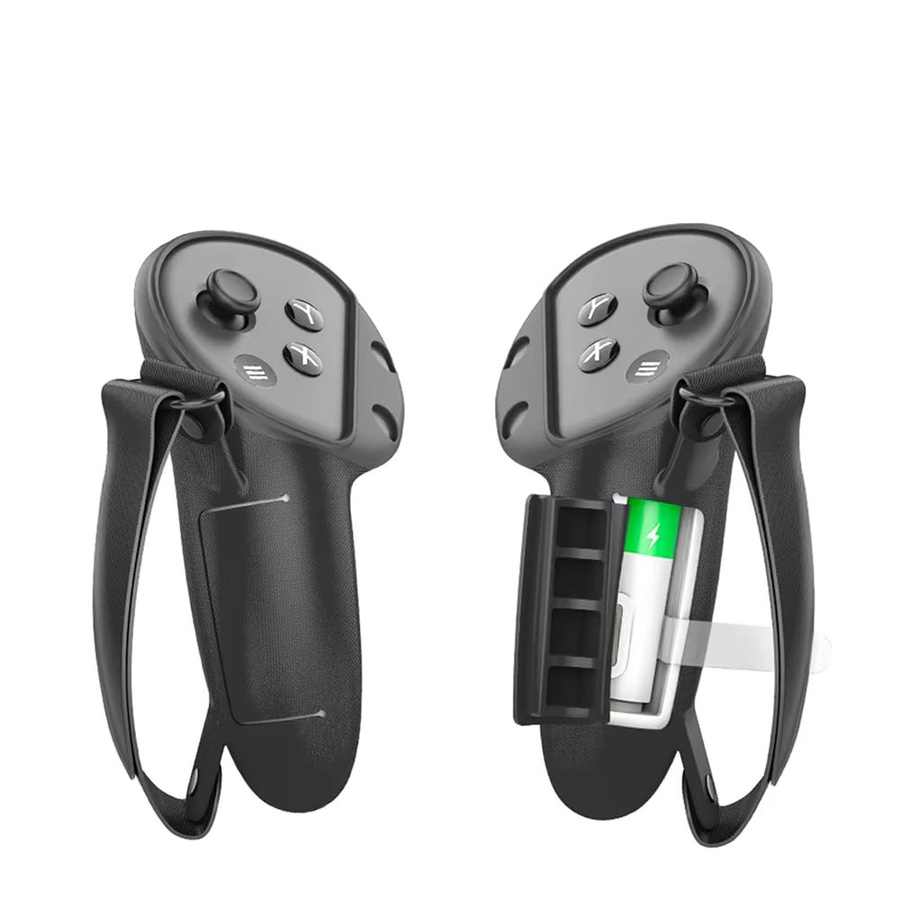 VRKOOBI Silikon-Schutzhülle für Meta Quest 3/3S Controller mit Batterie-Ersatz-Abdeckung und Knöchelriemen in Blau oder Schwarz - Bild 5