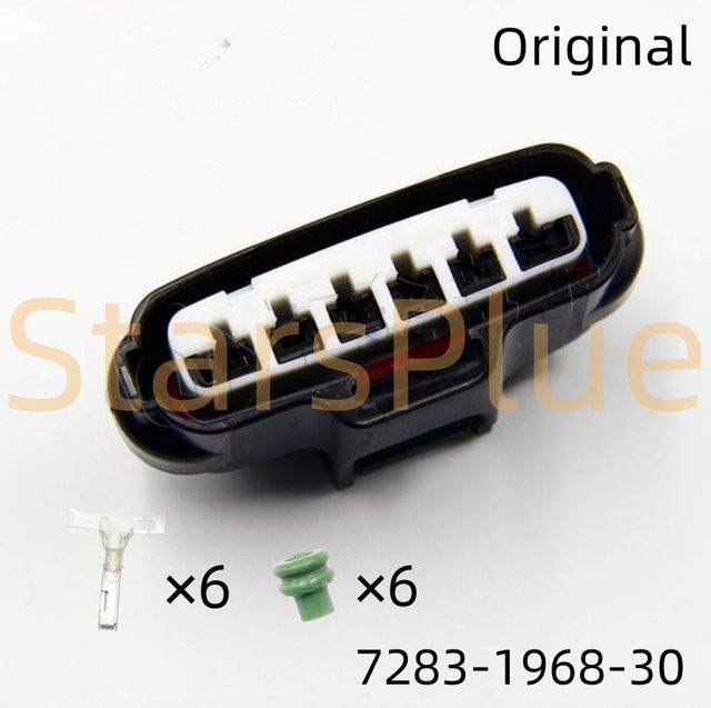 DACIKEYS 6-poliger wasserdichter Auto-Steckverbinder für Gaspedal und TPS-Drosselklappensensor, Kabelbaumstecker, Schwarz - Bild 1