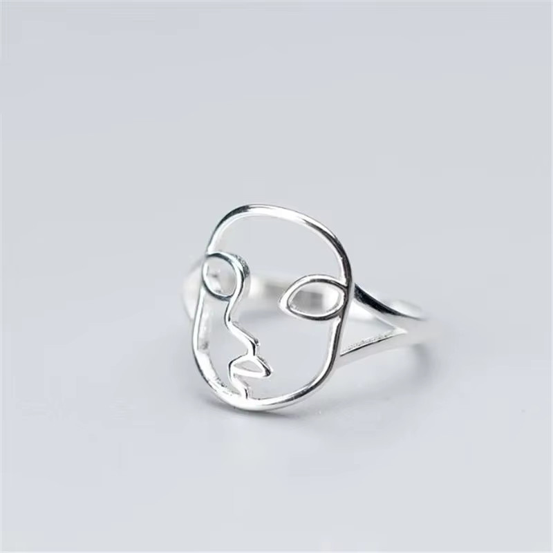 ZTRLIUA Ring, Sterling Silber, asymmetrisch, Unisex - Bild 1