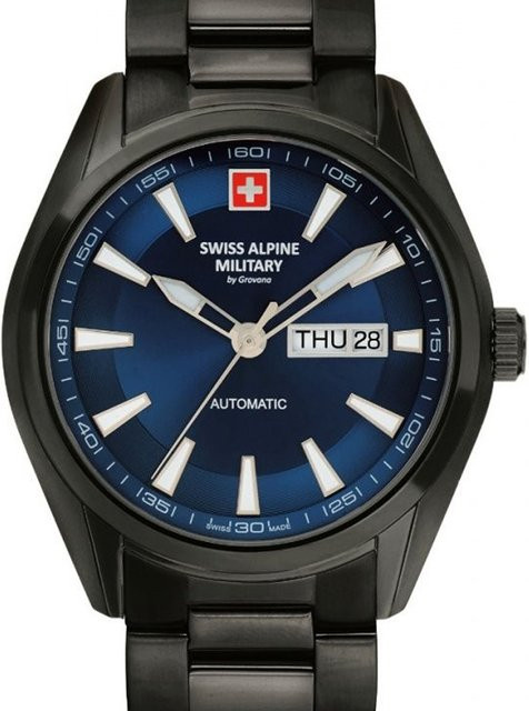 Swiss Alpine Military Armbanduhr, Automatik, Edelstahl, Blau, 43 mm, Herren - Bild 1