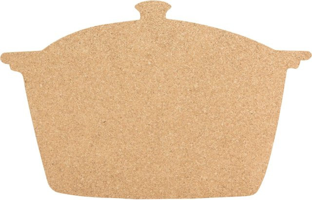 Securit Kork-Wandtafel Topf-Silhouette in Beige mit Reißnägeln und doppelseitigem Klebeband, B: 46 cm, H: 29 cm - Bild 1