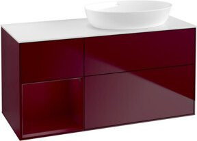V&B Waschtischunterschrank Finion mit Wandbeleuchtung, Farbe: Weiß, Breite: 120 cm, Tiefe: 50,1 cm - Bild 1
