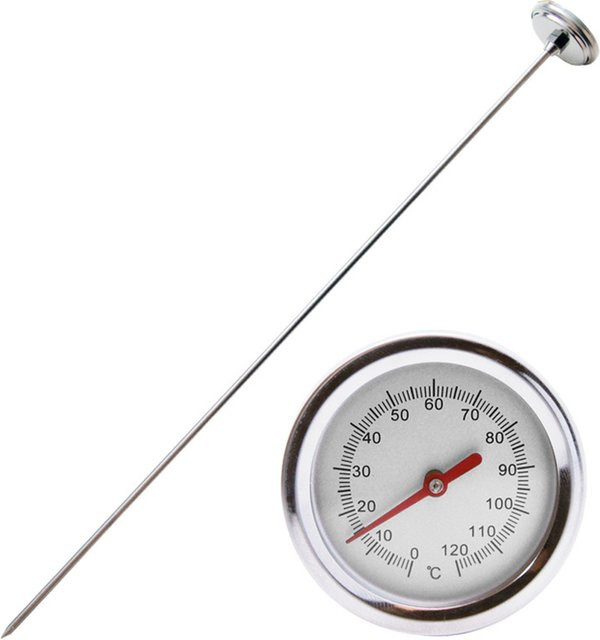 VODOOL Kompost-Bodenthermometer mit Stiel in Silber, 50 cm Länge, Messbereich 0 °C bis 120 °C für Garten und Boden - Bild 1