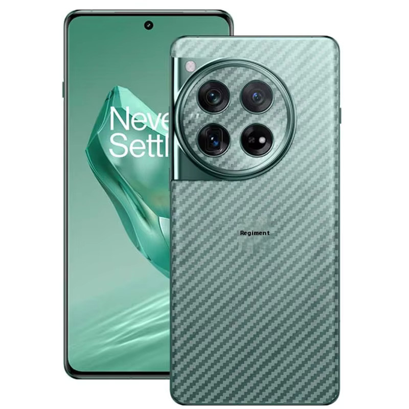 OnePlus 12 Carbon Faser Schutzfolie Set, Matte Vollabdeckung, Transparent - Bild 1