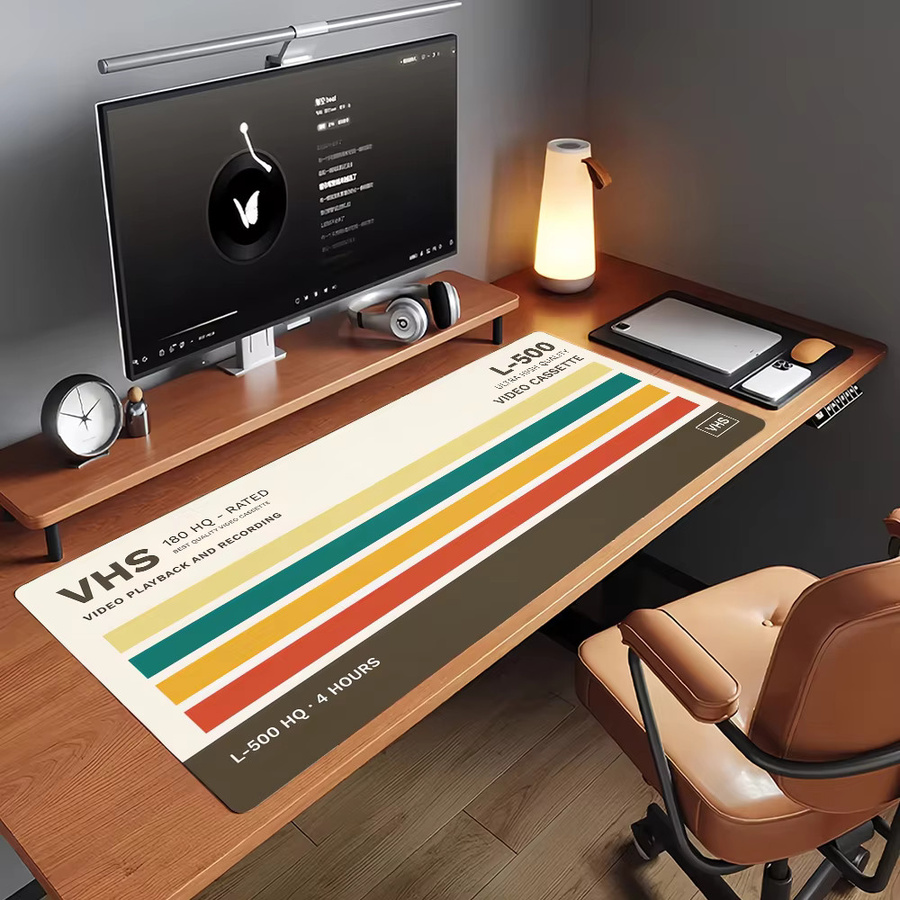 Art V-VHS Mauspad aus Gummi, rutschfeste Schreibtischunterlage für Gamer und Computer in Multicolour - Bild 5
