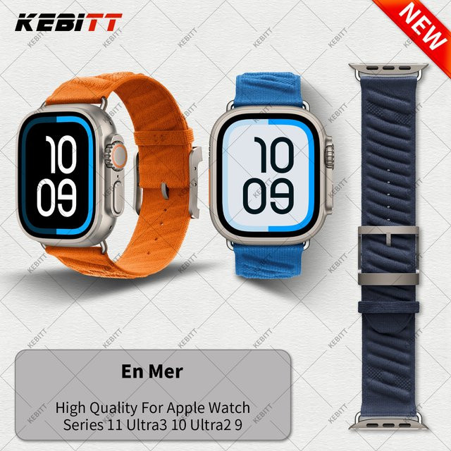 Kebitt Uhrenarmband, Blau Nuit, Single Tour, für Apple Watch 42 mm bis 49 mm - Bild 1