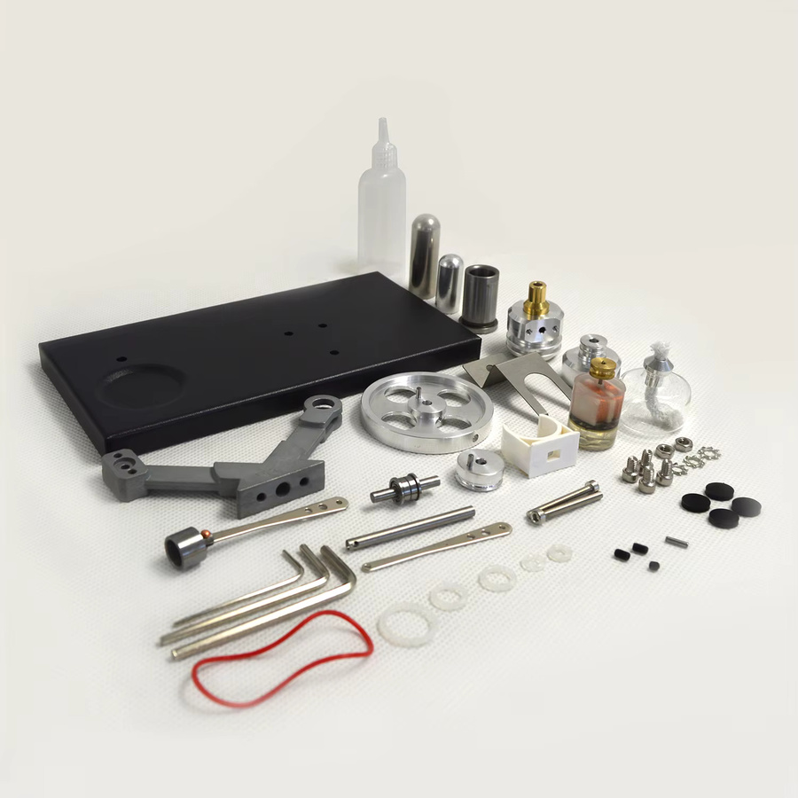 Aibecy Stirlingmotor-Modellbausatz aus Metall, mit LED-Leuchten - Bild 2