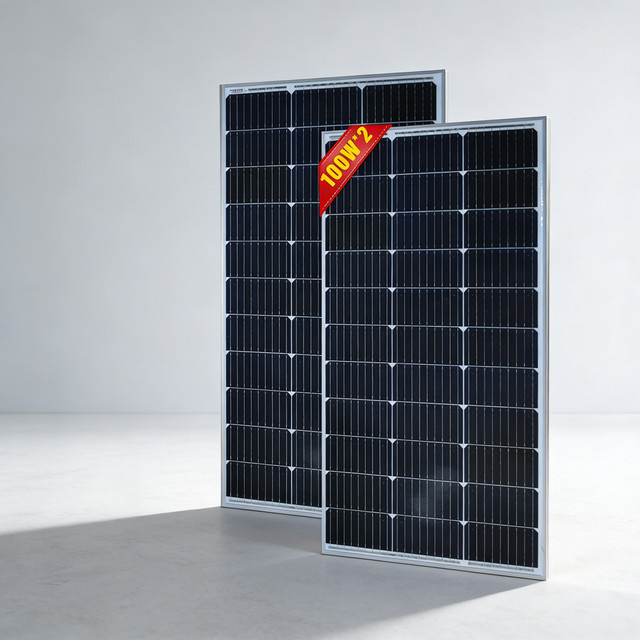 JINGYANGPV Monokristallines Solarpanel in Schwarz für 12 V Batterieladung mit 100 W bis 200 W und 18 V - Bild 1