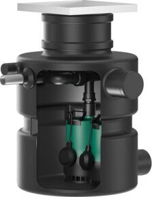 Wilo Schmutzwasserhebeanlage DrainLift Box 32/11D Unterflur mit 2 Pumpen in Schwarz - Bild 1