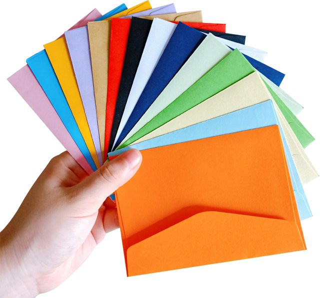 40er Set Mini Kraftpapier Briefumschläge in 14 Farben für Grußkarten und Geschenke - Bild 1