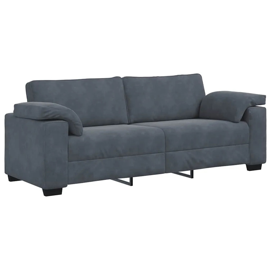 vidaXL 3-Sitzer-Sofa Dunkelgrau aus Samt mit Armlehnen im modernen Design - Bild 2