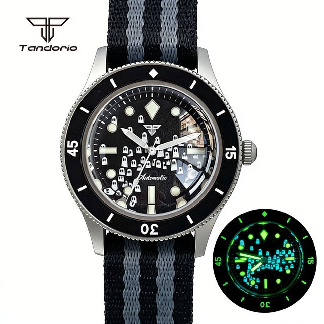Tandorio Automatik-Herrenuhr, Edelstahl, Saphirglas, 40 mm, Schwarz - Bild 1