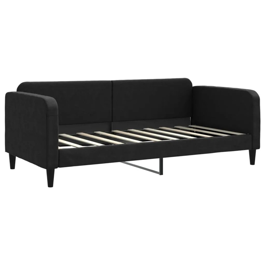 vidaXL Tagesbett in Schwarz mit Stoffbezug für Schlafzimmer und Wohnzimmer, B/T: 90 x 190 cm - Bild 2