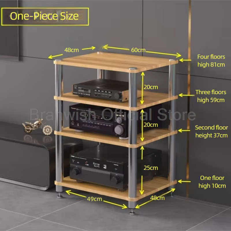 Branwish Lautsprecher Schrank in Weiß mit Anti-Vibrations-Halterung für Verstärker und Soundboxen - Bild 3