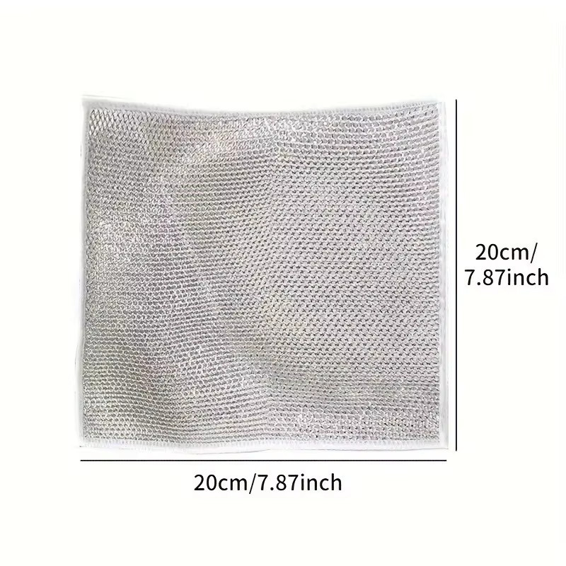 Wiederverwendbares Mikrofaser-Geschirrtuch als Mehrzweck-Drahtreinigungstuch für die Küche, kratzfestes Reinigungstuch und Schrubber, B/T/H: 20 x 20 x 0 cm - Bild 6