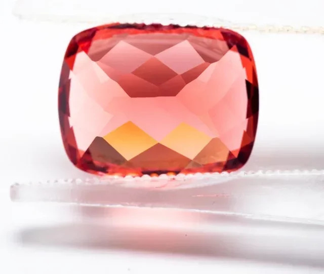 CHAOPAIZHIWU Anhänger, Padparadscha-Feuerlotus-Edelstein, Rechteckiger Kissenform-Schliff, Bunt - Bild 1