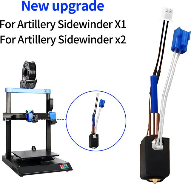 Artillery Hotend-Kit aus Metall für Sidewinder X1 X2 3D-Drucker inklusive Düse, Heizblock und Thermistor - Bild 1