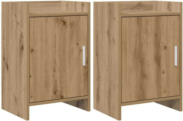 Set aus 2 vidaXL Nachttischen in Artisan-Eiche, modern, B/T/H: 40 x 30 x 60 cm - Bild 1