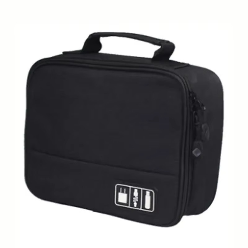 Ejeas Reise-Organizer Aufbewahrungstasche für Schiedsrichter Intercom Headset V4C Plus und V6C Pro in Schwarz mit Reißverschluss für Zubehör und USB-C Datenkabel - Bild 4