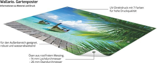 Wallario Gartenposter Sonnenboot in der Karibik, Mehrfarbig, B: 120 cm, H: 180 cm - Bild 1
