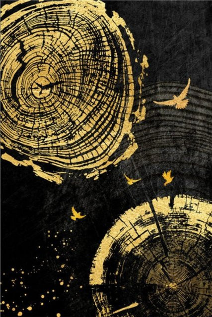 TPFLiving Leinwandbild Abstraktes Motiv in Gold, Gelb, Braun, Grau und Lila, ohne Rahmen, B: 60 cm, H: 80 cm - Bild 1