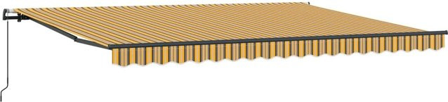 vidaXL Ausziehbare Markise aus Polyester und Aluminium, Mehrfarbig, B: 450 cm, T: 350 cm - Bild 1