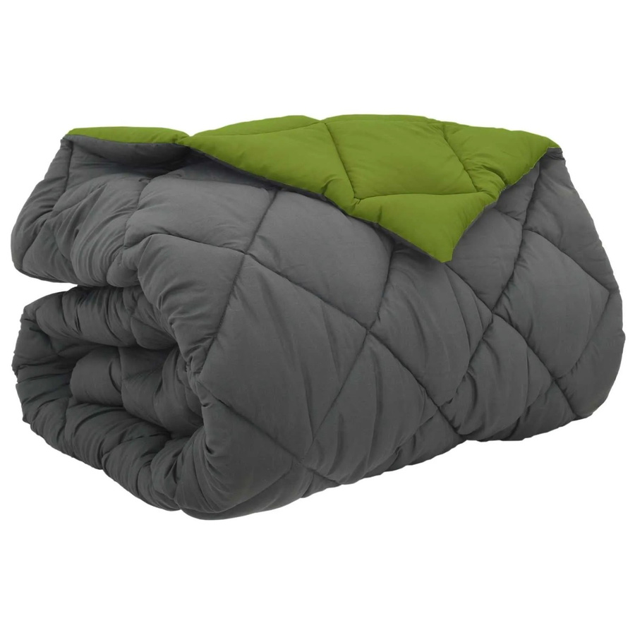 vidaXL Winterbettdecke aus Mikrofaser in Grün und Anthrazit, B/H: 220 x 260 cm - Bild 2