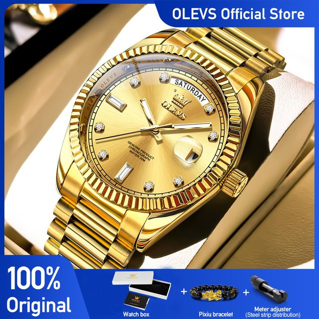 OLEVS Armbanduhr Automatik, Edelstahl, Roségold, Herren - Bild 1