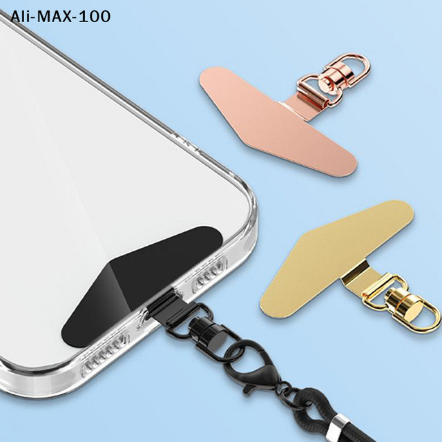 CCA83 Stahl Handy Lanyard Set mit Metallclip und Aufnäher in Schwarz zur Vermeidung von Verlust und Sturz - Bild 1