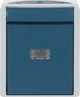 Busch-Jaeger Taster Ocean Aufputz-Schalterprogramm mit Druckknopf in Blau und Grün, IP44 - Bild 1