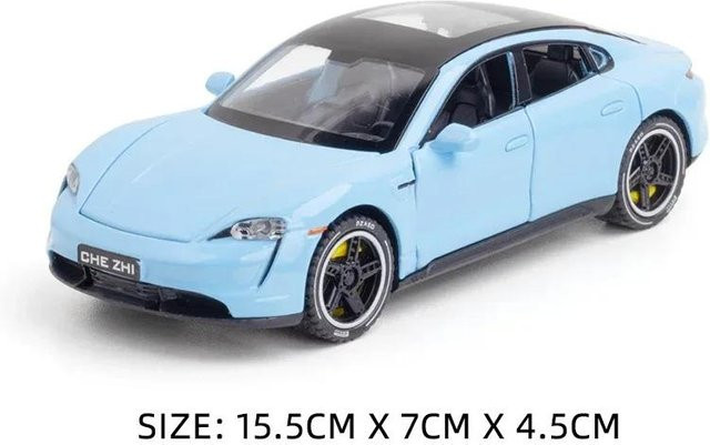 Linyi toy car 911 Targa Taycan Modellauto, 1:32, Metall, Weiß, ab 14 Jahren - Bild 1