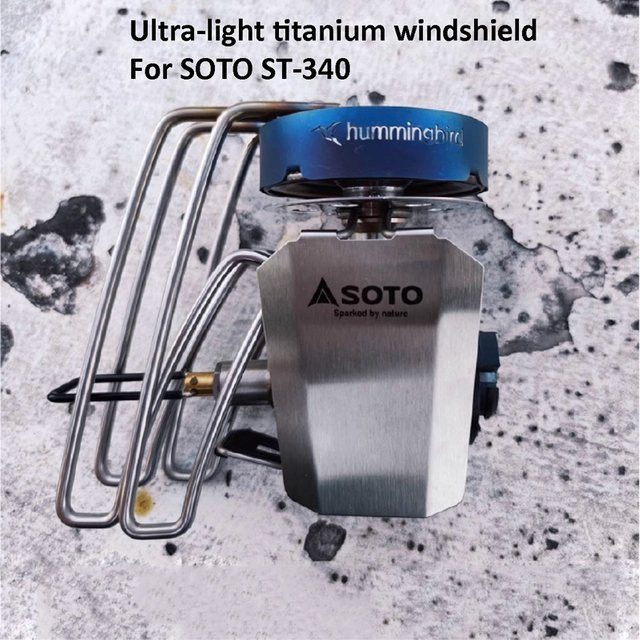 CHANSUNRUN Windschutzscheibe für SOTO ST-340 PureTitanium Brenner, Silber, Camping Herd Zubehör und Windabweiser für Gasherde - Bild 1