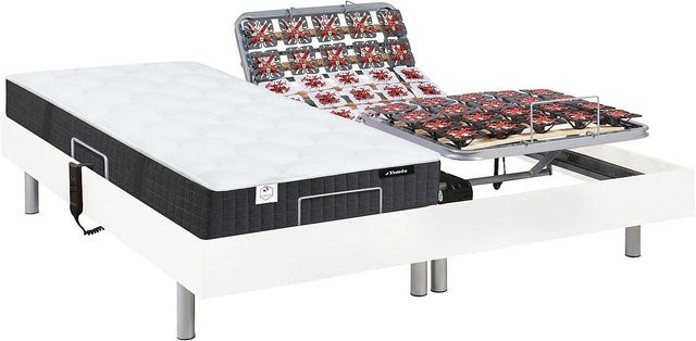 Ysmée Phanes Bett mit elektrischem Lattenrost in Weiß, B/T/H: 90 x 200 x 71 cm - Bild 1