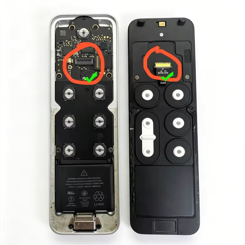 Ersatz-Fernbedienungsrahmen mit internem Tastenflexkabel für Apple Siri Remote, kompatibel mit TV4 A1513 und TV5 A1942 4K 1080P, Schwarz - Bild 3