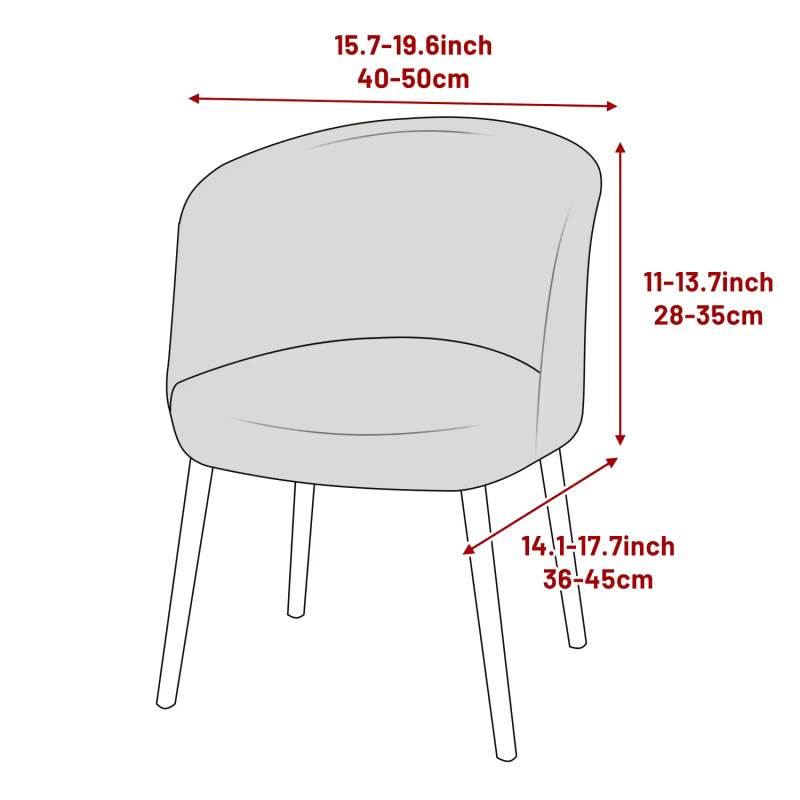 WANERQU Jacquard Stuhlbezug für runde Sessel im skandinavischen Design, elastischer Sitzbezug in Grau - Bild 2
