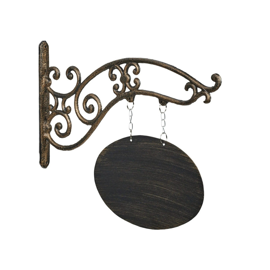Relaxdays Wandschild aus Gusseisen in Schwarz und Gold zum Beschriften, Nostalgisch, B: 36 cm, H: 43 cm, T: 3 cm - Bild 2