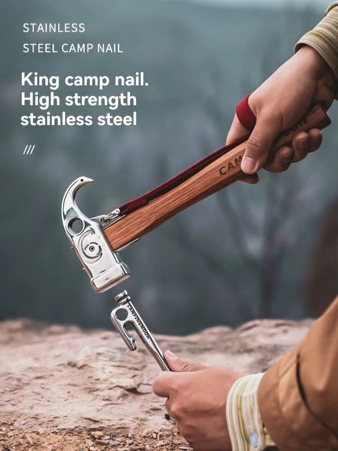 CAMPINGMOON K-Serie Zeltheringe aus Edelstahl in Silber, rutschfeste geschmiedete Bodenheringe für Baldachin und Zelt - Bild 4