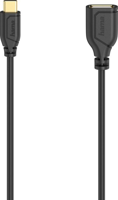Hama USB-C-OTG-Kabel Flexi-Slim Schwarz Länge: 15 cm - Bild 1
