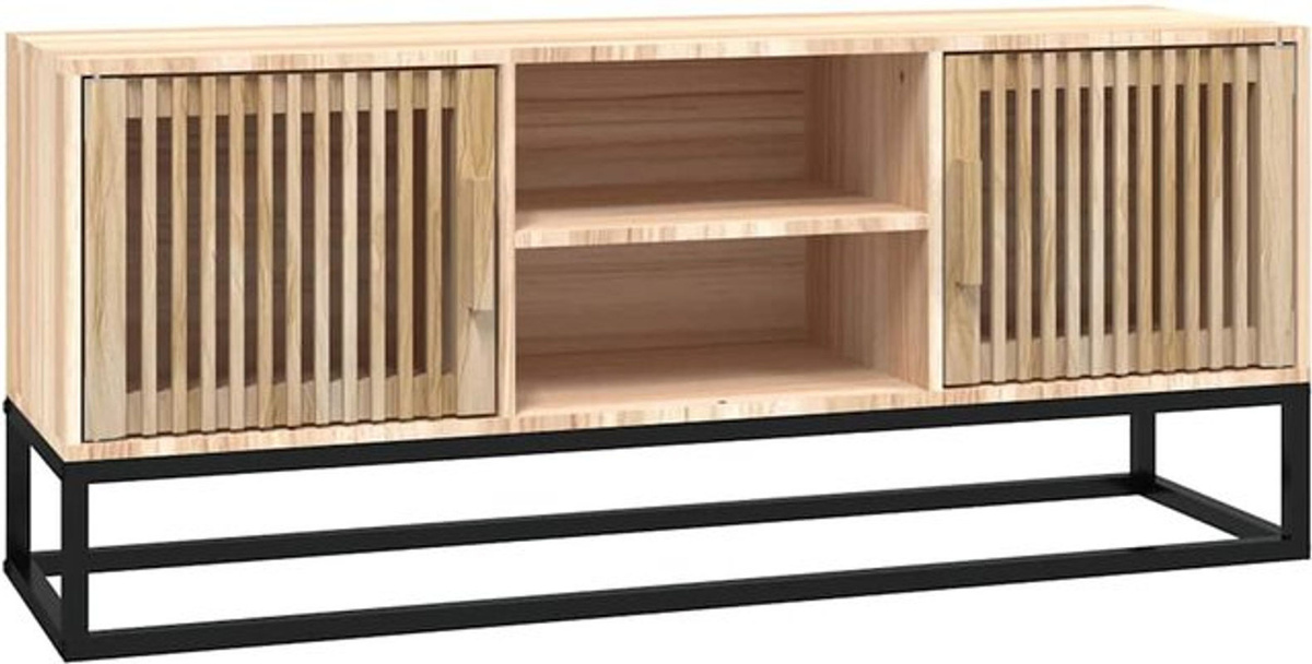 Vidaxl TV-Schrank im Industrial Design aus Kiefer und Metall, Braun/Natur, B/T/H: 105 x 30 x 45 cm - Bild 1