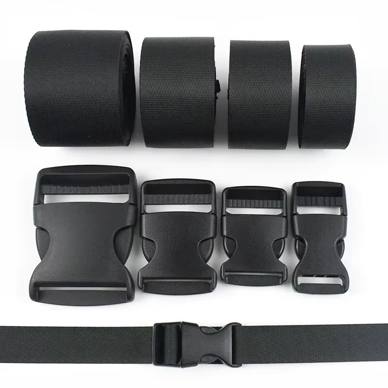 Meetee Taschen-Seitenschnallen aus Kunststoff in Schwarz für Nylon-Gurtband und Hundehalsbänder, 10-50mm - Bild 4
